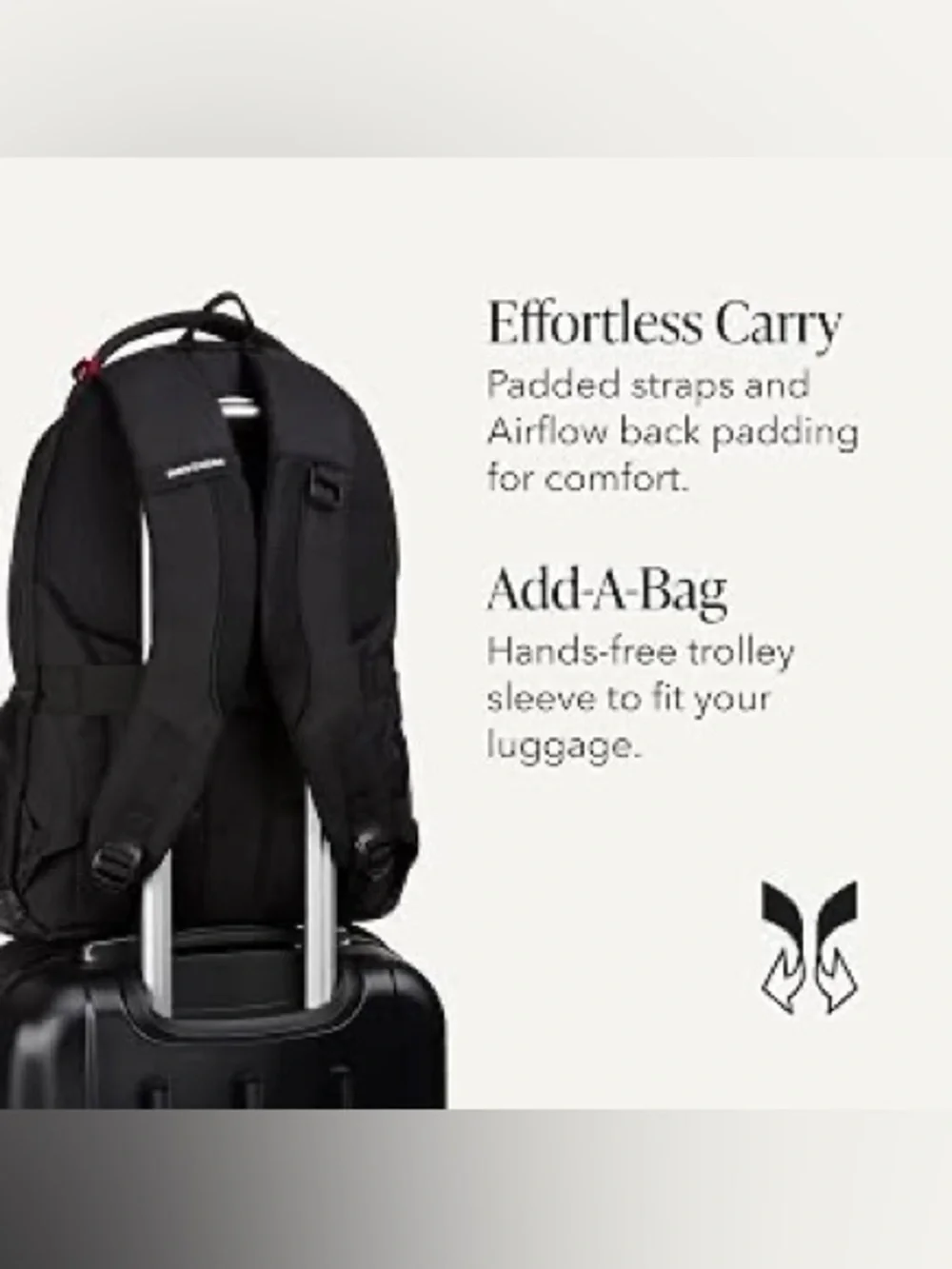 SWISSGEAR Cecil Laptop Backpack 27.3L, Fits 16-Inch Laptops, Black